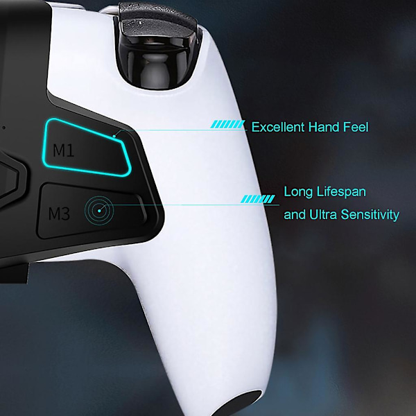 Back Paddles Attachment Controller Extension Kit Back Button & Backplate Remap Kit Til Ps5dual Sense Med Turbos Macro
