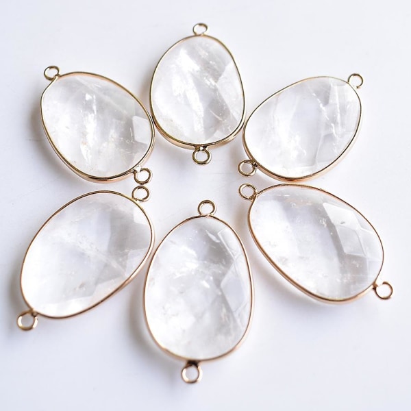 Smycketillverkning DIY-tillbehör 6 st white crystal