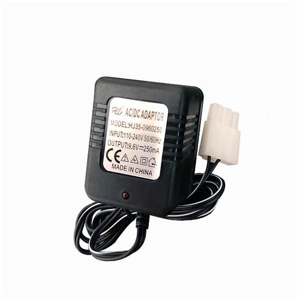Oplader til 9.6V Ni-Cd Ni-MH Batteri Input AC 110V-240V Output 9.6V 250mA