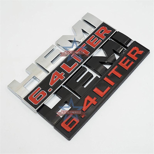 Metall Hemi 5.7 Liter Logo Badge Emblem Bakre Bagagelucka Dekal Bilstickers För Dodge Charger Dart Durango Caliber Journey Tillbehör M-01