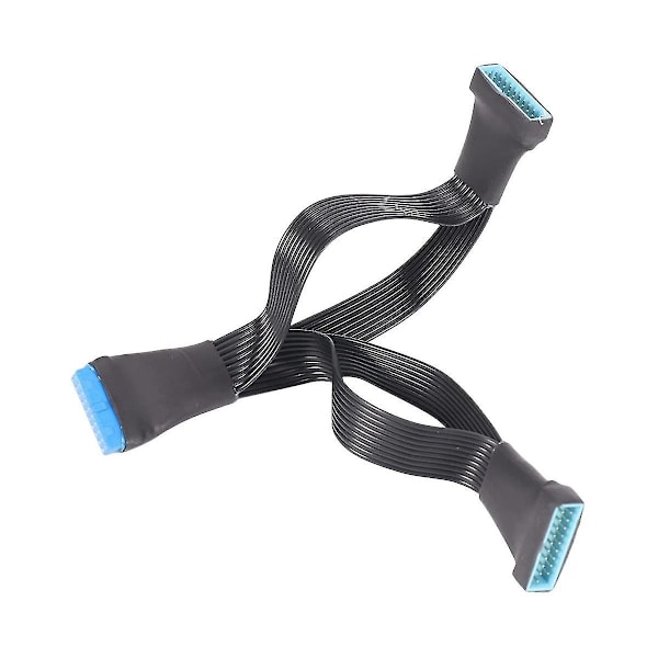 Moderkort USB 3.0 19PIN Header 1 till 2 Förlängningsdelare Kabel 19Pin 20Pin Intern Förlängning Heade-dwdz