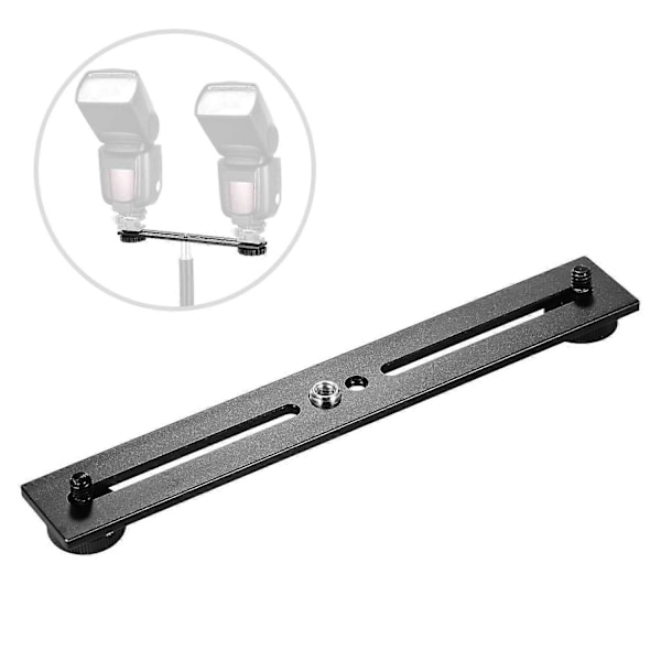 Dobbelt kamerafeste stativbrakett kamera blitsbraketter forlengelsesstang med 1/4 tommers skrue for kamera DSLR LED lysstativ mikrofon