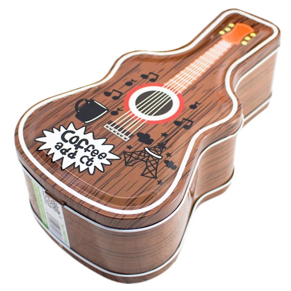 1 stk. Guitarformet sparegris metal sparebøsse tilfældig stil (rød sort)