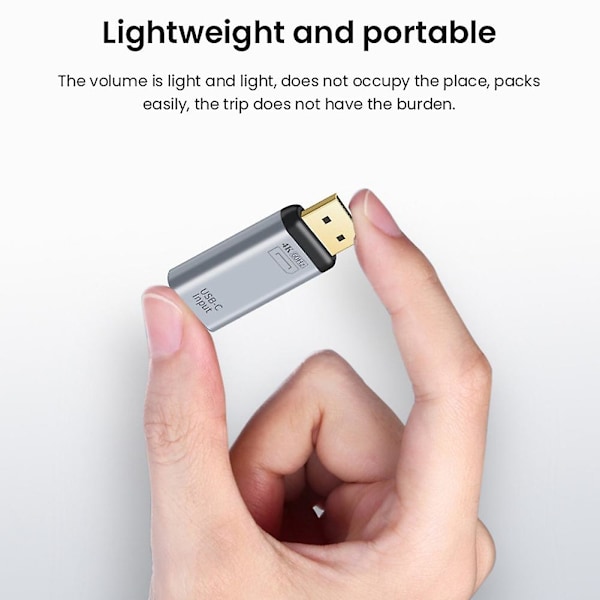 USB C Adapter Type-C Hun til -Kompatibel DP MiniDP Han Adapter HD Video 4K@60Hz (MINI DP-Kompatibel)