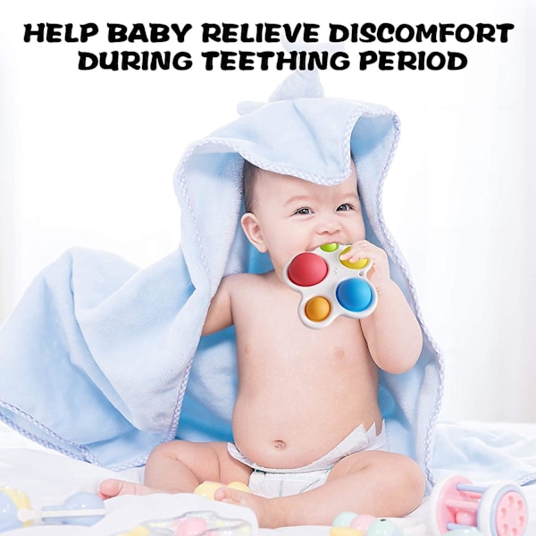 Baby Simple Dimple Sensorisk Leksak Presenter för Bebisar och Småbarn, Pops Dimple Fidget Leksaker Silikon Vändbräda Förskoleleksaker