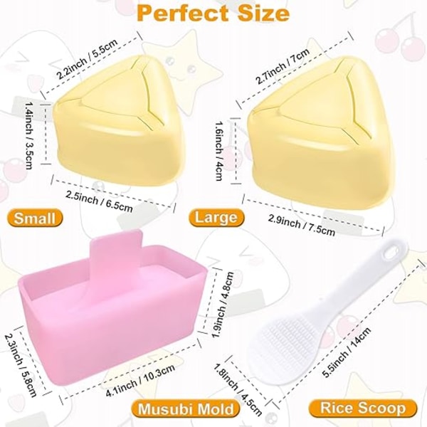Onigiri Form, 3-pack Risform, Klassisk Triangel Risbollsform Sushi Form för Barn Lunch Bento