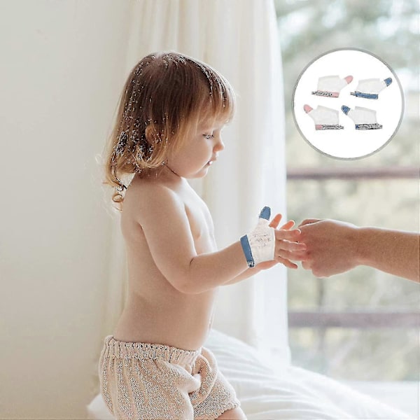 2 par Stoppa Tummsugande Finger Skydd Rosa Andningsbar Baby Finger Sugande Stoppa För Baby blue-2 M