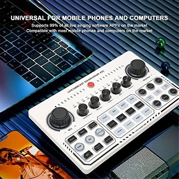 X50 Live Lydkort Audio Mikser Opptak Skrivebord Sang BT OTG Digital Tapsfri Overføring for Podkasting Gaming A