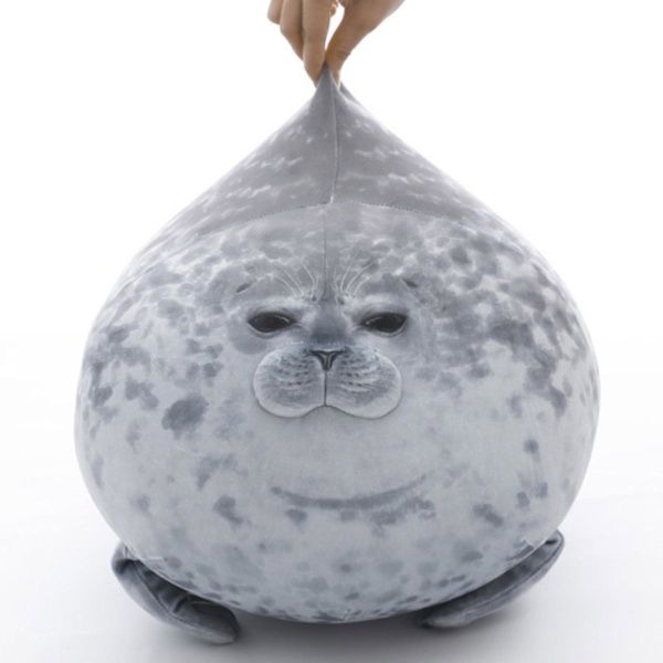 Ny mjuk säl plyschleksak Chubby Blob Seal kudde stoppad bomull Djur mjuk barnleksak Grey A1
