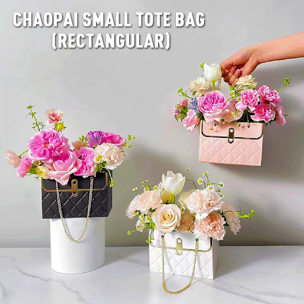 Stilrena rektangulära presentpåsar för blommor Enkla presentväskor för blomsterhandlare Handväska för arrangemang Bröllopsdag