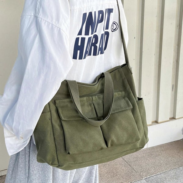 2023 NY Crossbody Taske til Piger Kvinder Stor Kapacitet Tote Taske Håndtaske Skoletaske Skulderrem Justerbar Messenger Taske karamelfarve caramel colour