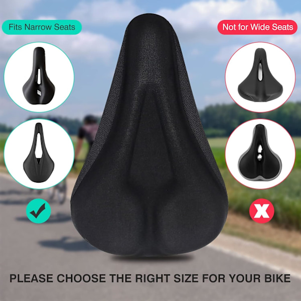 Sadelöverdrag för Peloton, Mountainbike, Barn med Vattentätt och Dammtätt Överdrag, Supermjuk Memory Foam-kudde, 28 x 18 cm