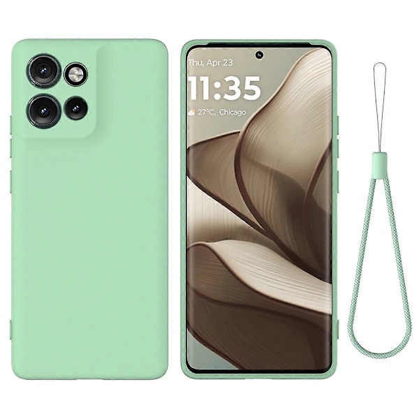 For Motorola Edge 50 Neo 5G Deksel Flytende Silikon Anti-Ripe Telefondeksel med Håndstropp Style B