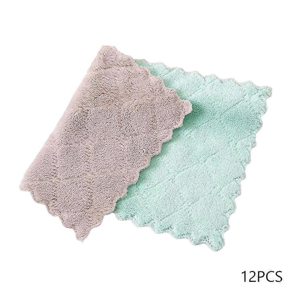 Absorberende rengjøringskluter myke og komfortable, skader ikke huden, falmer ikke lett, husholdningsartikler 5pcs