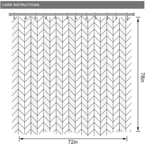 Badeforhæng Sildebensbadeforhæng Ekstra Langt 180x210cm Geometrisk Chevron Stribet Enkelt Moderne Chic Neutral Moderne 12 Pack Kroge Decor F