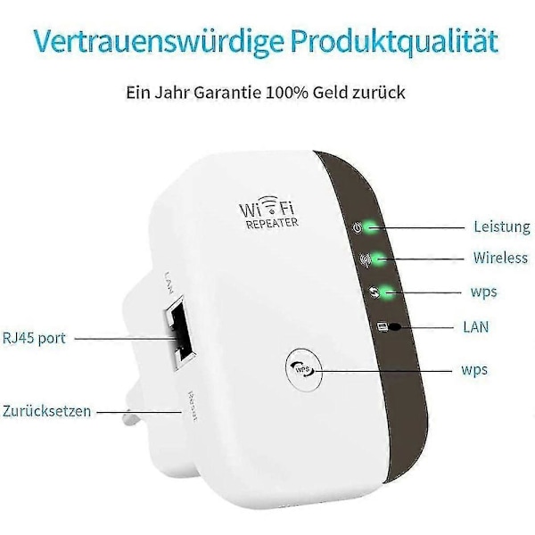 WiFi-vahvistin, WiFi-toistin 300 Mbps 2,4 GHz, WiFi-toistin nopealla Ethernet-portilla, WPS-painikkeella, yhteensopiva Mini WiFi-vahvistinvastaanotin