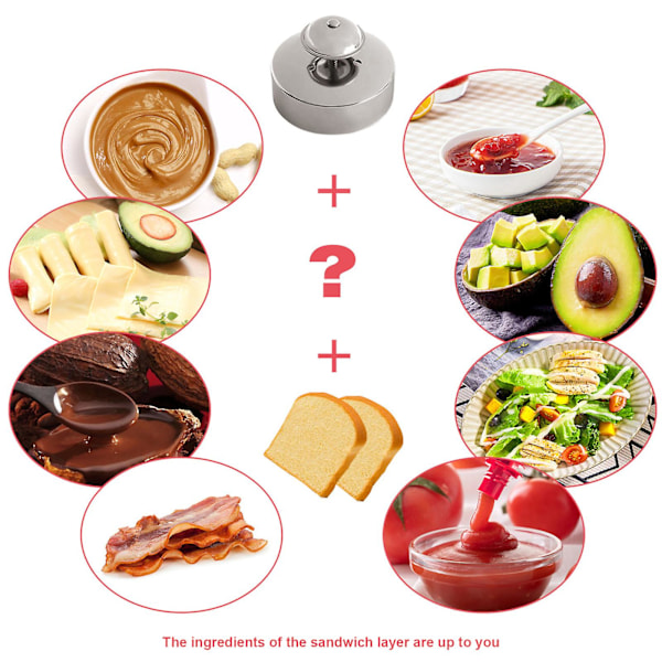 Sandwichkutter Forsegler DIY Sandwichmaker Barn Lunsj Kjeks/Peanøtt/Smør/Syltetøy, 100% Helt Ny