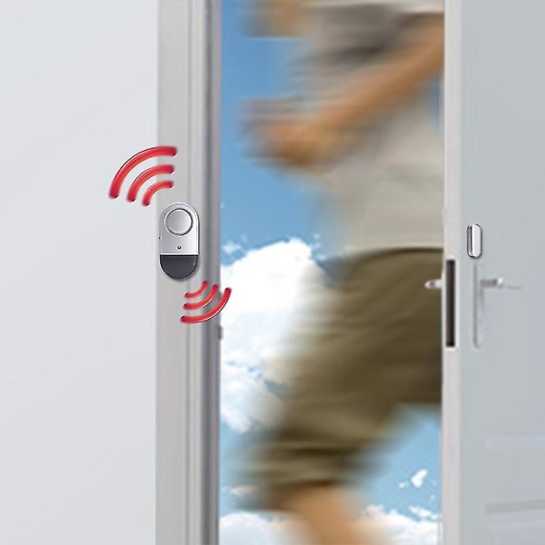 2stk dør- og vindusalarm trådløs magnetisk sensor for hjemmesikkerhetssystem Barnesikkerhet Tyverisikringsdetektorer 125db sirene