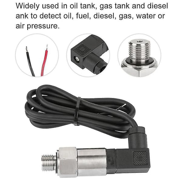 Trykksender Trykktransduser Sensor 0-10Bar 9-32VDC G1/4 4-20MA 0.5%
