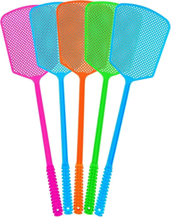 5-pack Plast Kraftig Multipack, Långt Handtag Flugsmälla Splittringsfri Bulk