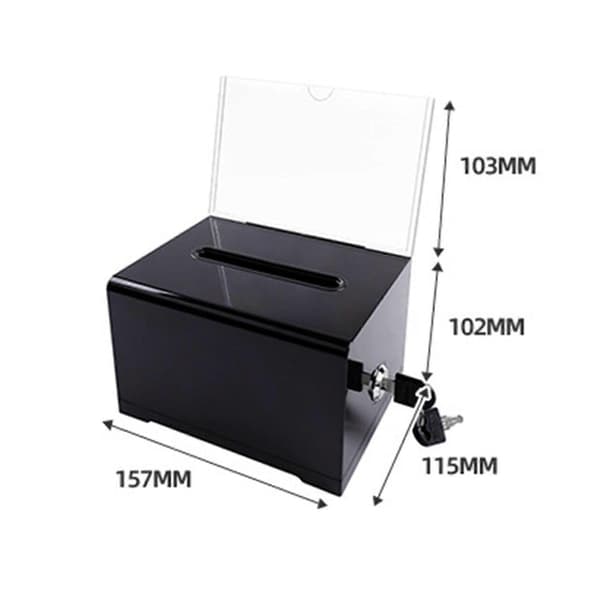 Visitkort Samleboks Billetbeholder til Virksomhedsreception Skrivebord Transparent Black