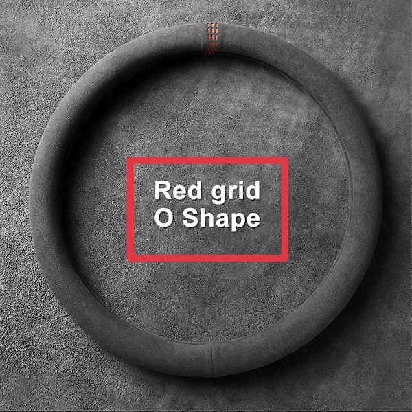 Svart Bilratt Skydd Alcantara Universal Kohud Mocka Ratt Skydd Lämpligt För 99% Biltillbehör Interiör Red O Typle