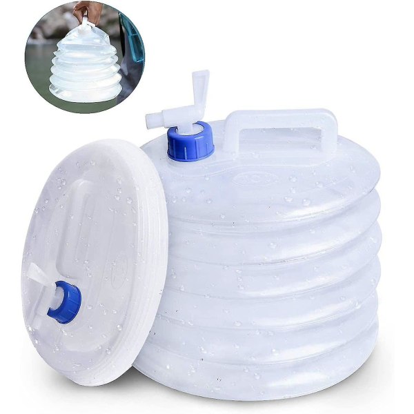 Sammenleggbar campingvannbeholder, vannbeholder med kran