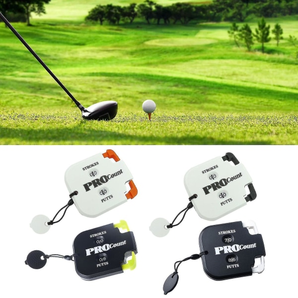 Mini håndholdt golfslagtæller slagtilslag Puttscoretæller Tocifret scoringsmålmand med nøglering Golftræningshjælpemidler Black White