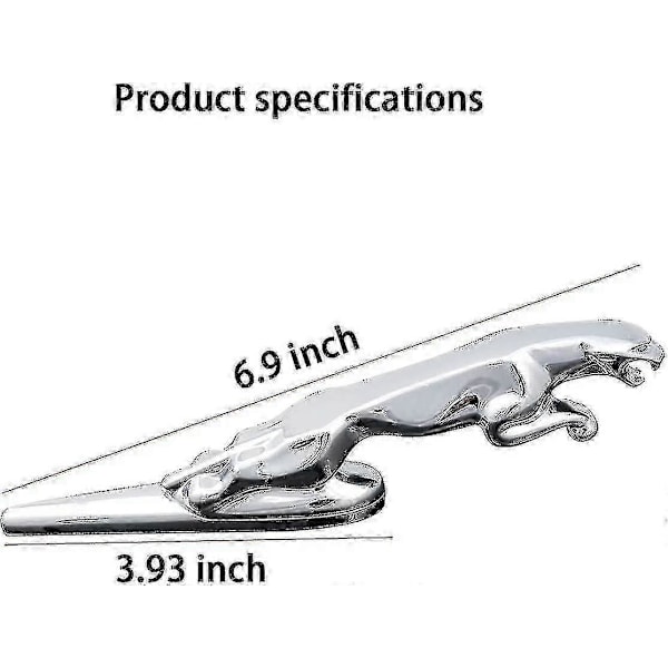 Jaguarille 3D-emblemi Auton Etuosaan, Auton Peite, Kromattu Kotka-merkki, Auton Tarvikkeet