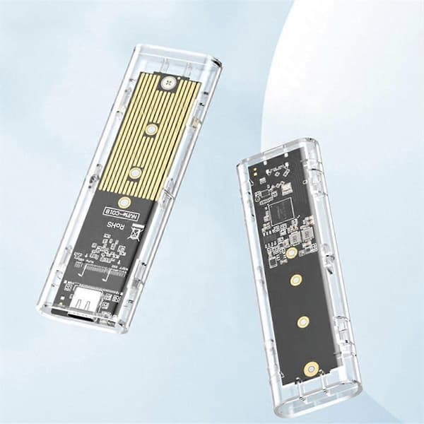 Laptop SSD Mobil Harddiskboks Transparent M.2 SSD Boks NVME PCIe M2 Harddisk Case 10Gbps SATA Cl