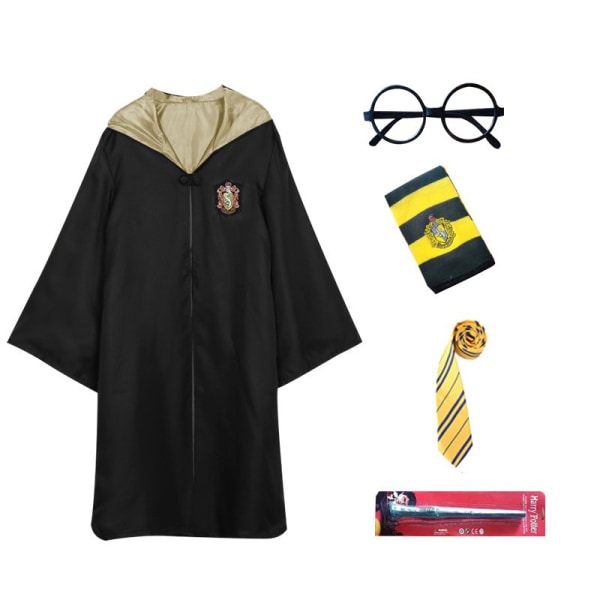 Harry Potter 5ps Sæt Magic Wizard Fancy Dress Cape Cloak 125 Hufflepuff Hufflepuff 125