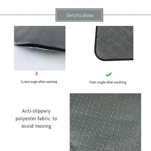 2 Pakker Fleece Marsvinsbur Liner Vaskbar, Vanntett & Anti-skli Marsvin Fleece Bur Linere Superabsorberende Gjenbrukbart Marsvinseng Tisse Matte