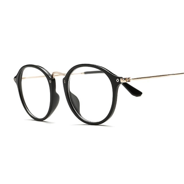 Heta runda klassiska klara glasögon Leopardbågar Vintage Damer Män Optiska glasögon Transparenta Klara Oculos Sand black