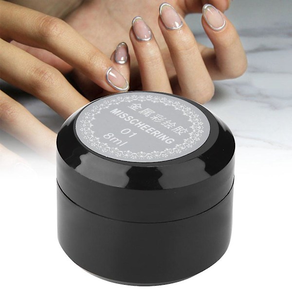 8ml/flask Metallisk Gel Neglelakk Neglekunst UV Lakk Sølv Lakk