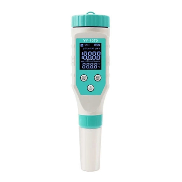 7 in 1 pH/vapaa kloori/orp/ec/tds/suola/lämpötila pH-mittari uima-altaalle, suolapitoisuusmittari Ip67 vedenpitävä-A1