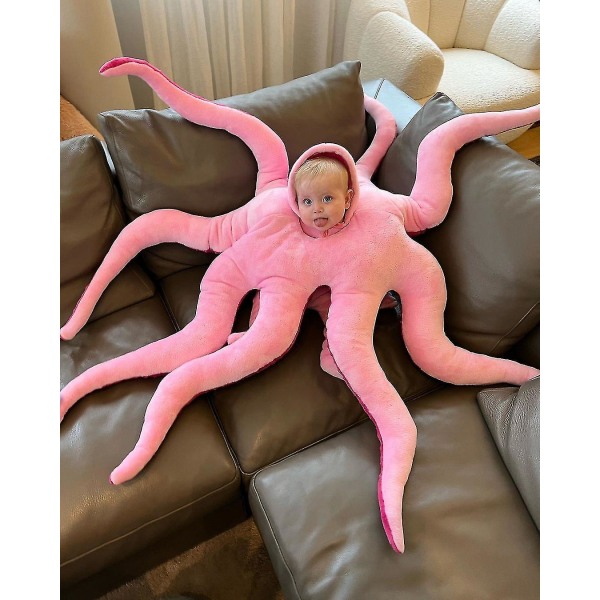 Søt rosa blekksprut kostyme kle opp dukke, for dusjer