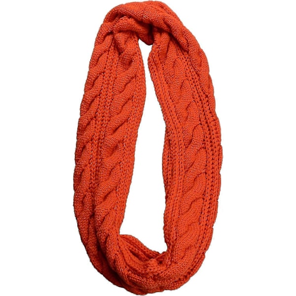 Dame Tyk Ribstrikket Vinter Infinity Circle Loop Halstørklæde Premium Twist Orange