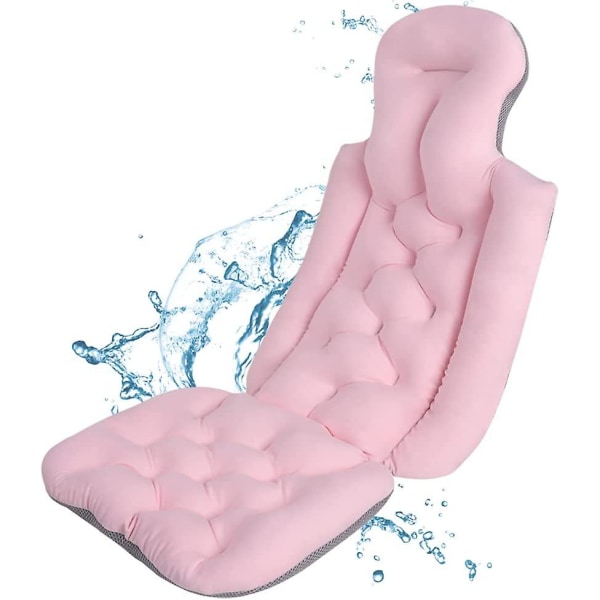 Helkropsbadekarpude med 10 stærke sugekopper, opgrader og forlænger badekarpude, ergonomisk spabadekarpude til badekar til hele kroppen