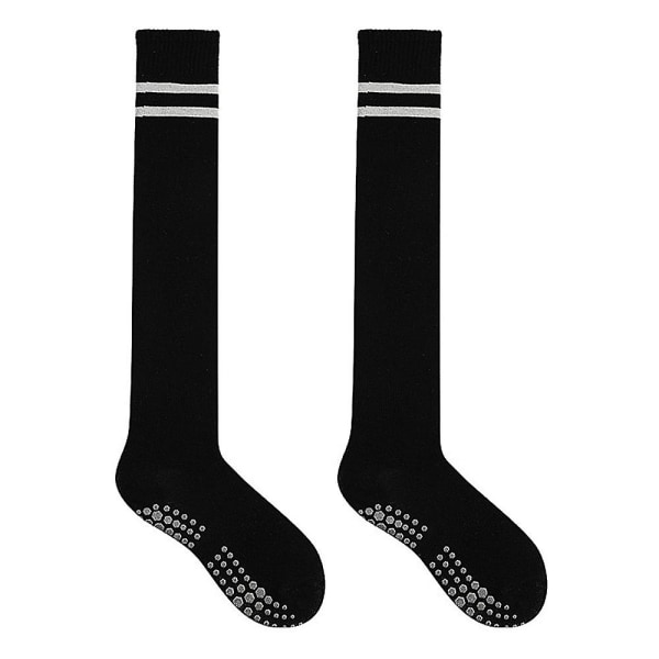 Knee High Toeless Long Non-slip Grip Socks - Anti Skid Yoga, Barre, Pilates, Home & Leisure Black