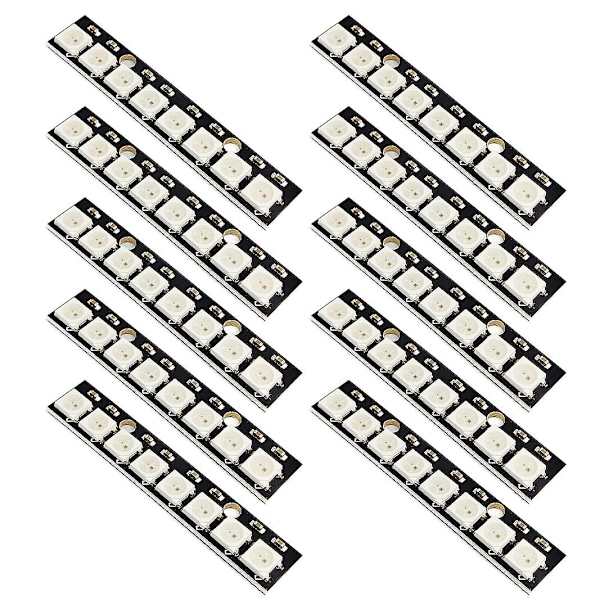 10 stk. 8-bit WS2812 5050 RGB LED med indbygget fuldfarve-drevet udviklingskort