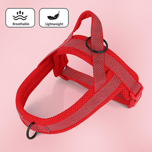 Sikkerhedsreflekterende hundesele, trækfri, frontmonteret til kæledyr, Beagle Rottweiler Red S:Chest 43-53cm