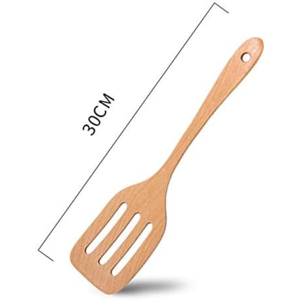 Bøk Turner Trespatel Kjøkkentilbehør Non-Stick Kokekar Matlagingsverktøy Gave Tresleiv (Farge : Brun)