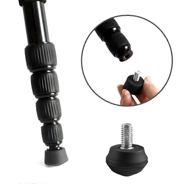Gummifødder med pigge til stativ med 3/8 tommer gevind, stativ, monopod, ben, fødder