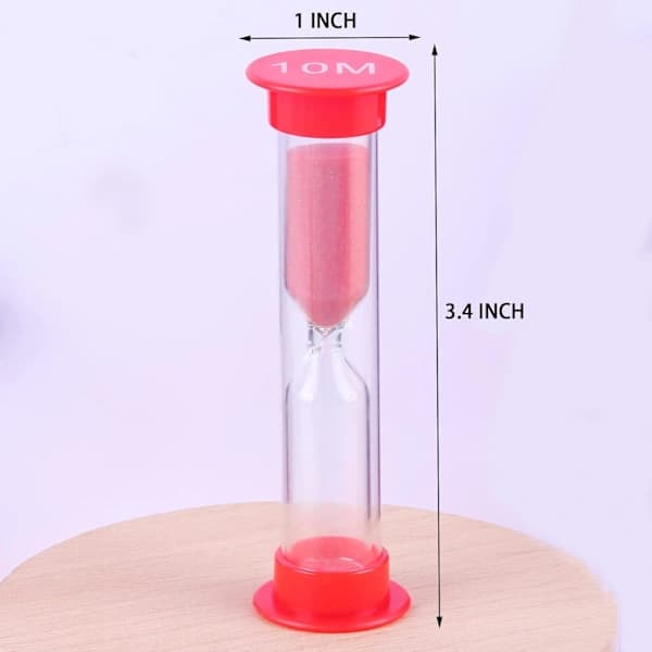 Timeglas, 6 farvede timeglas, 30 sekunder/1 minut/2 minutter/3 minutter/5 minutter/10 minutters timeglas