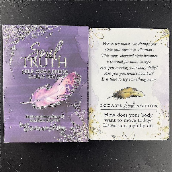 Soul Truth Itsetuntemuskorttipakka Päivittäiset kysymykset, jotka muuttavat elämäsi Tarot Oracle -kortit PDF-oppaalla 56 kpl Ts141