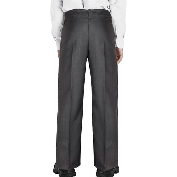 Børnebukser til drenge, ensfarvede, skoleuniform, pull-up, almindelig pasform, elastiske bukser Grey 3-4 Years