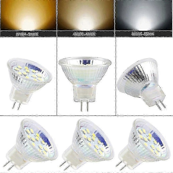 10 st Mr11 Glödlampor 3w/5w Ac/dc12v-24v Led Gu4 Bi-pin Sockel 3 w Warm white