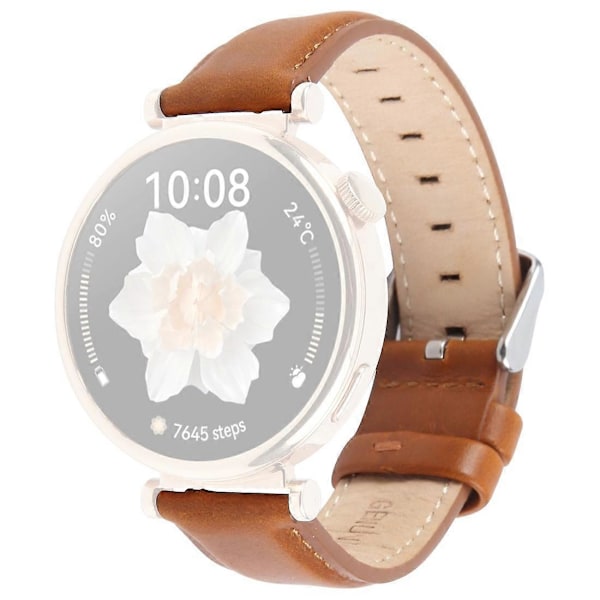 Til Garmin Lily 2 Active/Lily 2 håndledsrem 14mm Toplag Ko Læder Urrem - Brun Brown