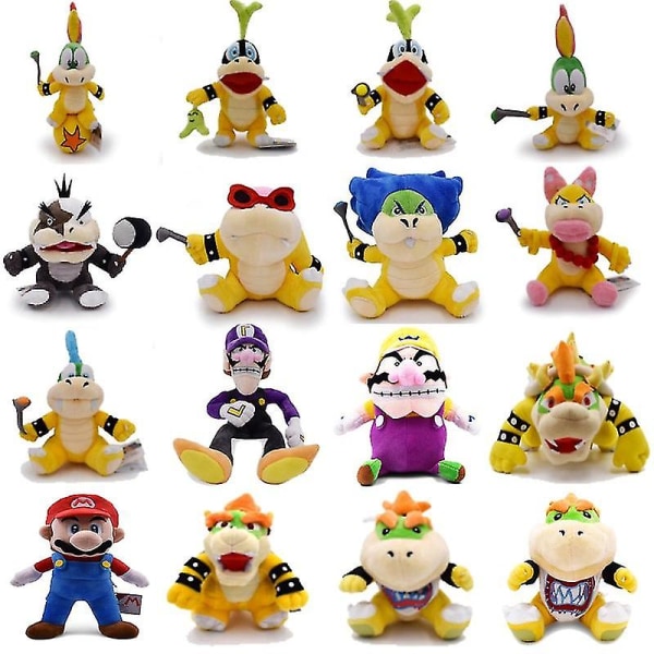 24styles Broser Jr Kubah Koopa Dragon Bowser Waluigi Wario Lemmy Morton Roy Bully Wendy Iggy Ludwig Larry pehmolelut 16CM Roy Bully