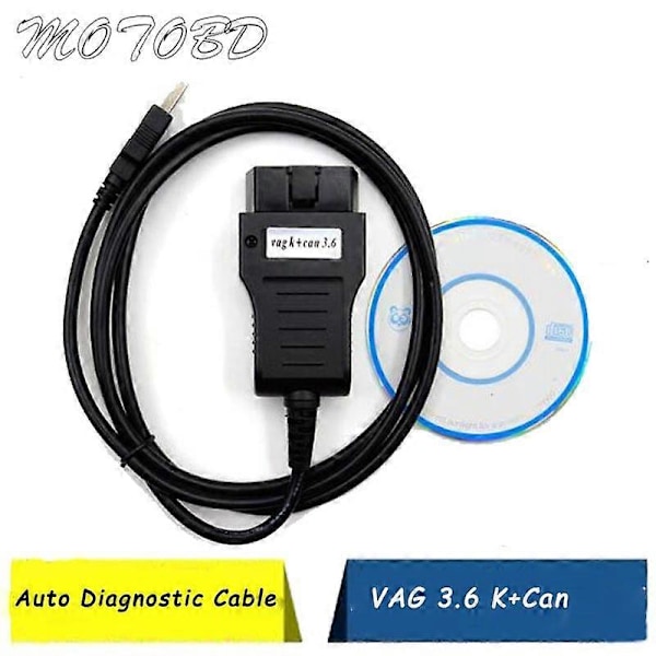 VAG K+CAN COMMANDER 3.6 OBDII OBD2 USB Diagnostisk Kabel K CAN Kode Læsere VAG 3.6 Diagnostiske Scanningsværktøjer Odometer Korrektion ST1M378